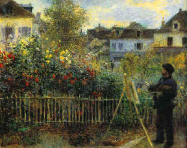Pierre Renoir Monet Painting in his Garden Norge oil painting art